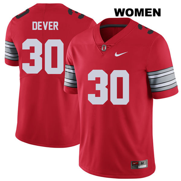 Ohio State Buckeyes Women's Kevin Dever #30 Red Authentic Nike 2018 Spring Game College NCAA Stitched Football Jersey RM19T47AJ